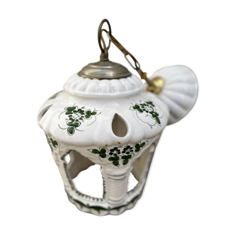 Suspension / lustre vintage en porcelaine