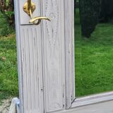 1900s coat rack patina gray mirror brass hooks