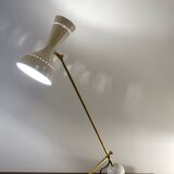 Italian dialog lamp articulated brass and marble style 50's