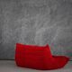 Red Alcantara Togo 2-seater sofa and corner by Michel Ducaroy for Ligne Roset, 2000s