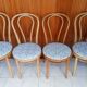 Suite of 4 chairs bistro curved wood