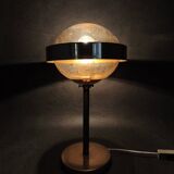 1970s Space Age Table Lamp Brass Glass Kamenický Šenov