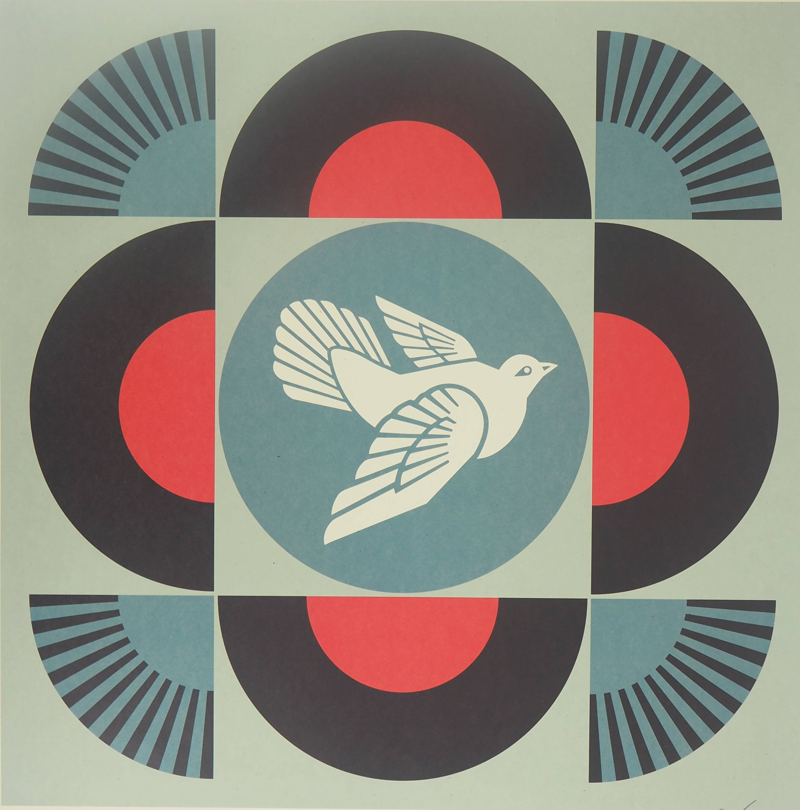 Shepard Fairey (Obey Giant): Geometric Dove Black - Signed Lithograph