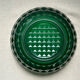 Coupe Art Déco en verre pressé vert émeraude facetté années 1930/1950