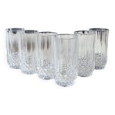 Lot 6 Verres à Eau/soda/Orangeade. Mod. Longchamp/Cristal Arques