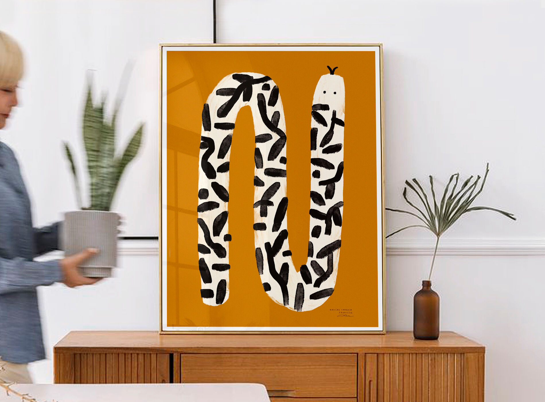 Pop-up Christmas 22 - Wall poster snake plant pattern 30cm*40cm