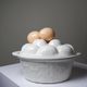 Vintage trompe-l’œil terrine with eggs in white earthenware, 1960s-1980s