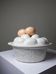 Vintage trompe-l’œil terrine with eggs in white earthenware, 1960s-1980s
