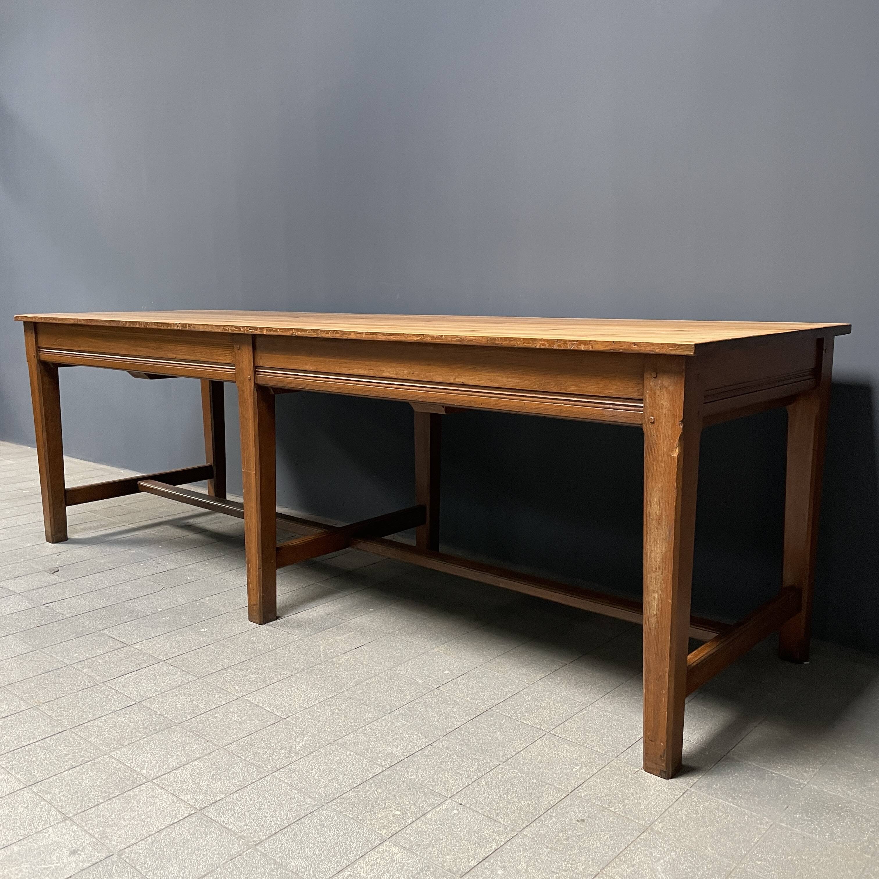 Large antique drapery fabric table