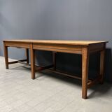Large antique drapery fabric table