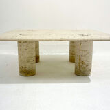 Table basse moderne en travertin du milieu du siècle