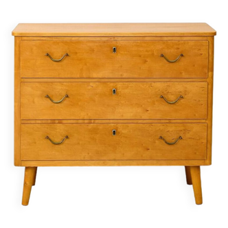 Scandinavian 1960s briarwood chest of drawers