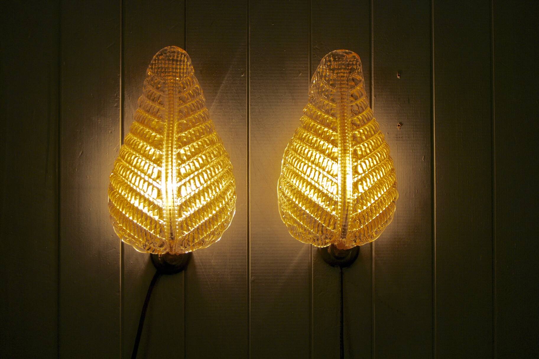 Pair of Murano glass wall lights by Toso & Barovier, 1960
