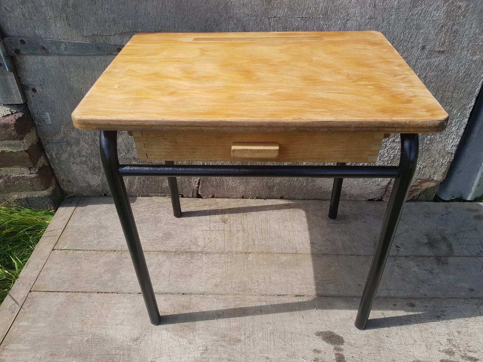 Former children's office Jacques Hitier mca 321 from mullca metal & vintage wood