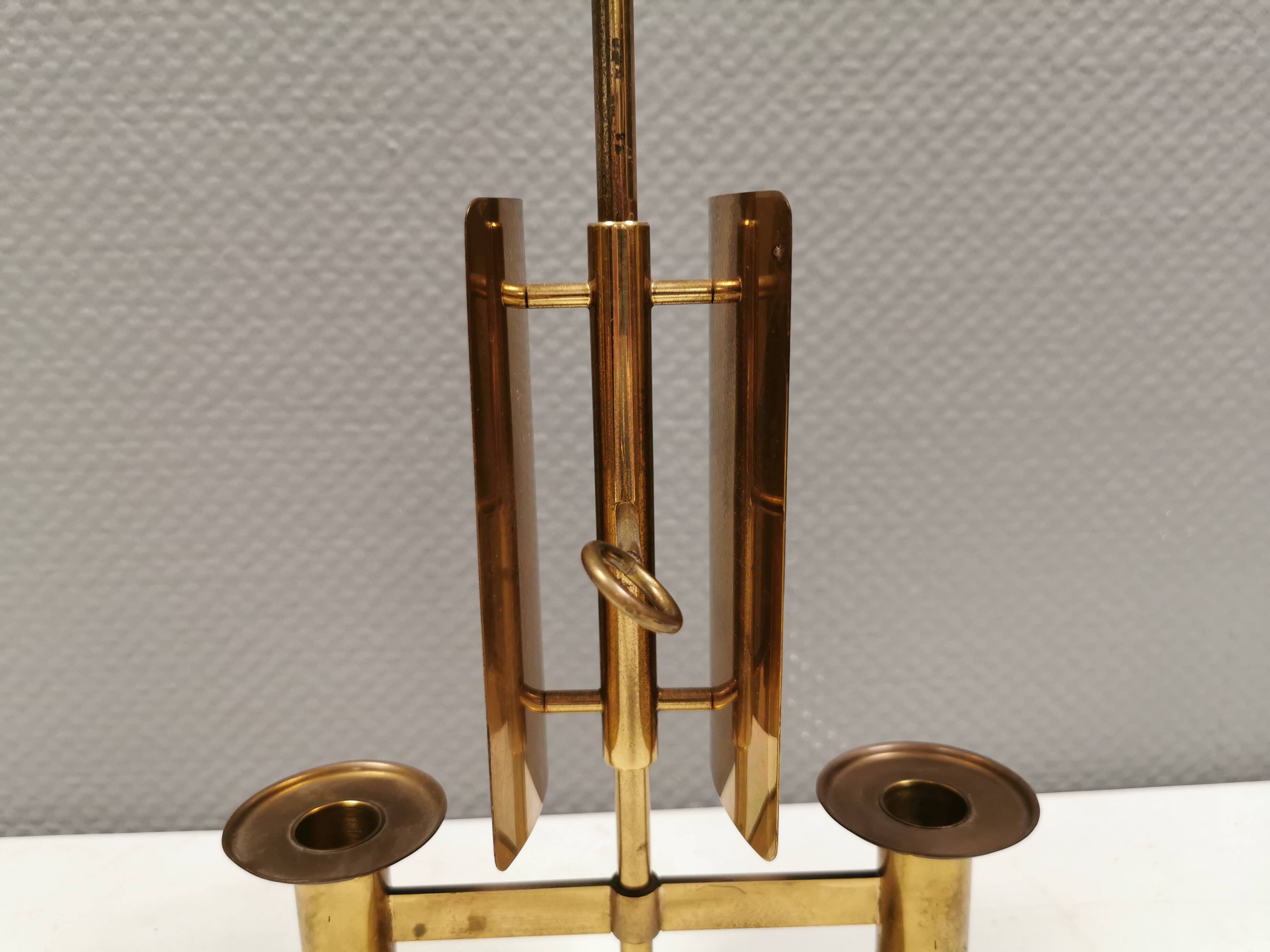 Danish double candle holder in solid brass 1960-70s.