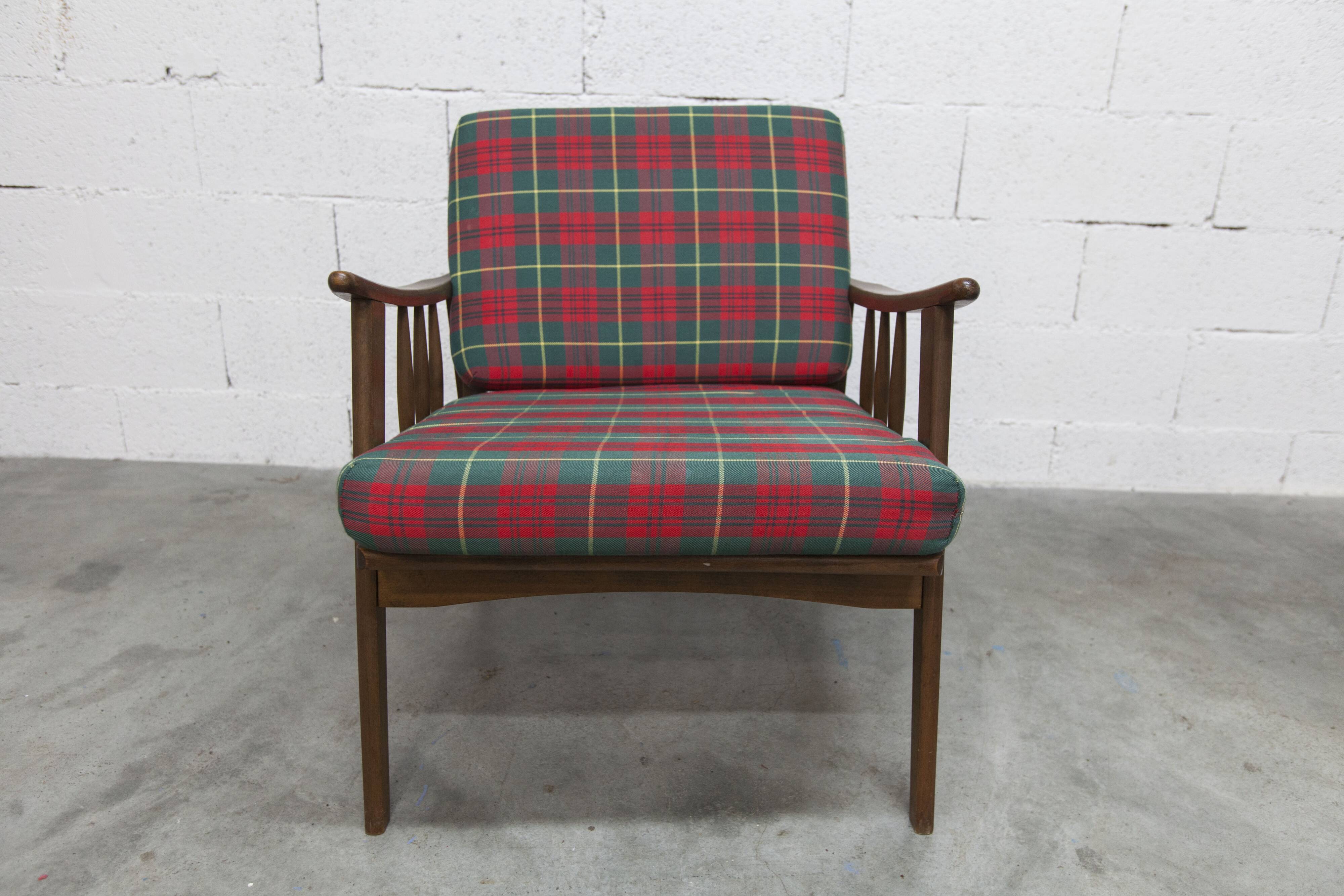 Scandinavian teak armchair, 1960s, Scottish style, collapsible