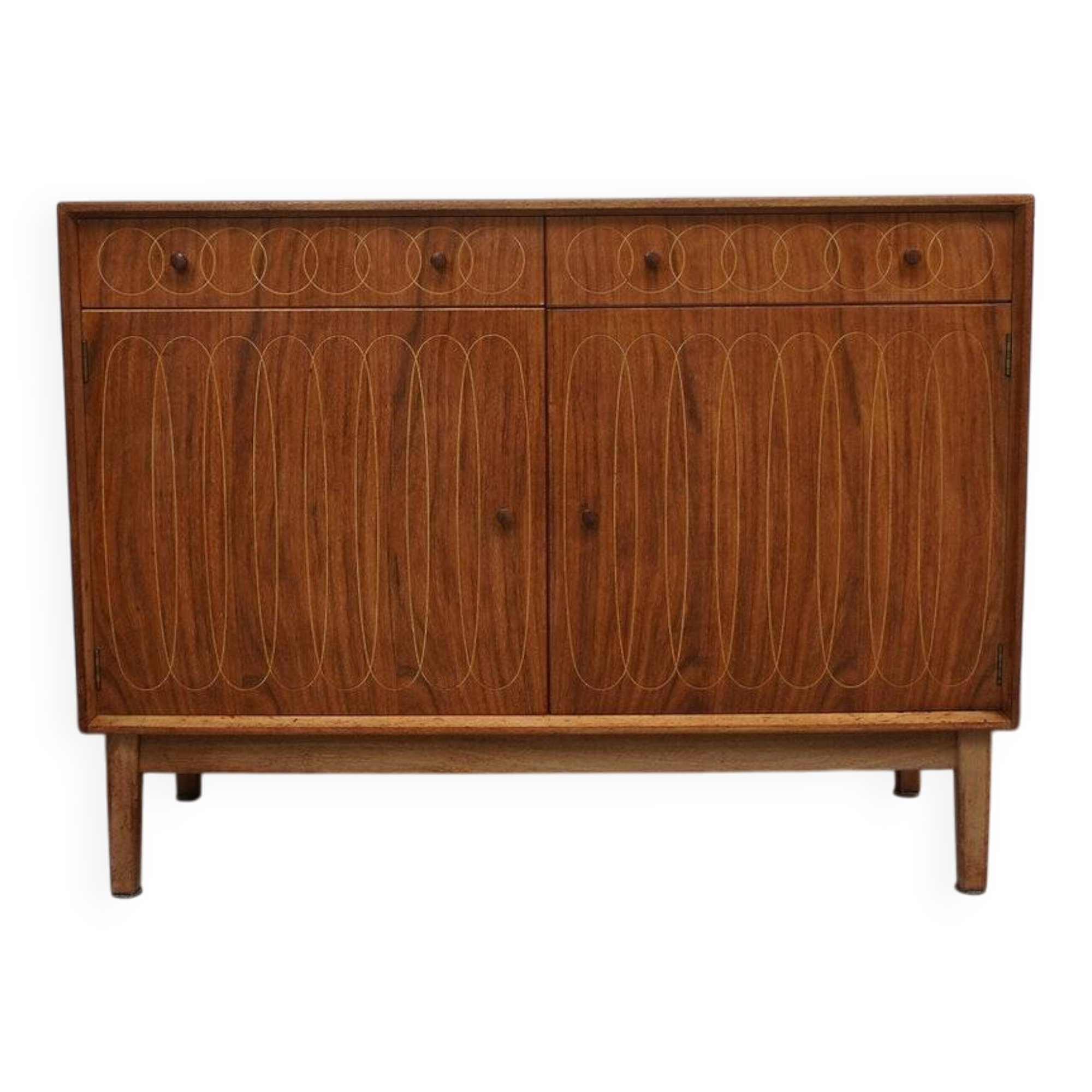 Mahogany Indian laurel wood sideboard by Gordon Russel, 1953