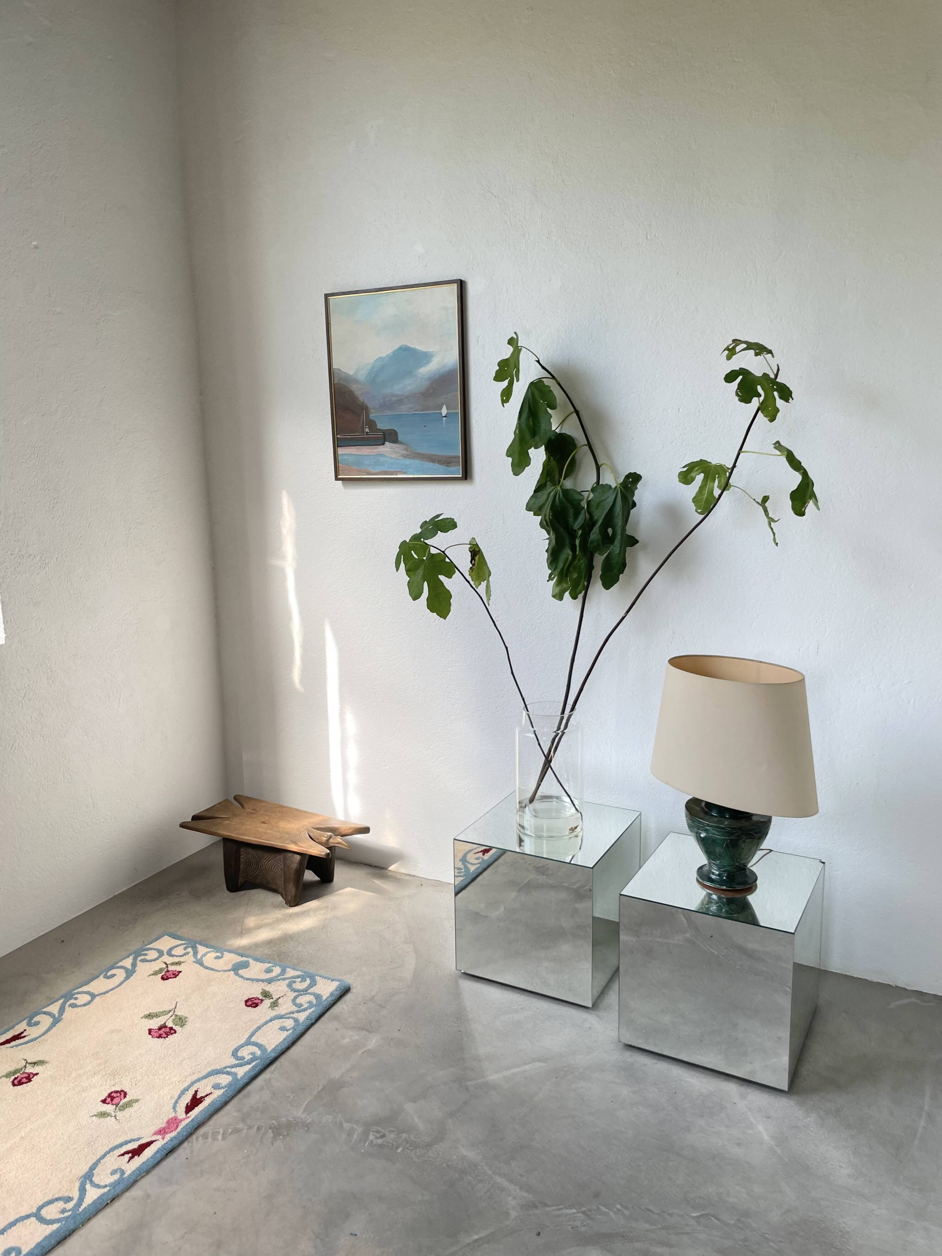 White and blue floral wool rug