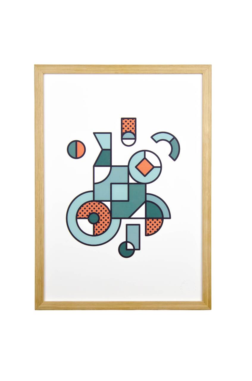 Illustration - Abstract geometric graphic colorful A3 poster numbered #001
