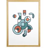 Illustration - Abstract geometric graphic colorful A3 poster numbered #001