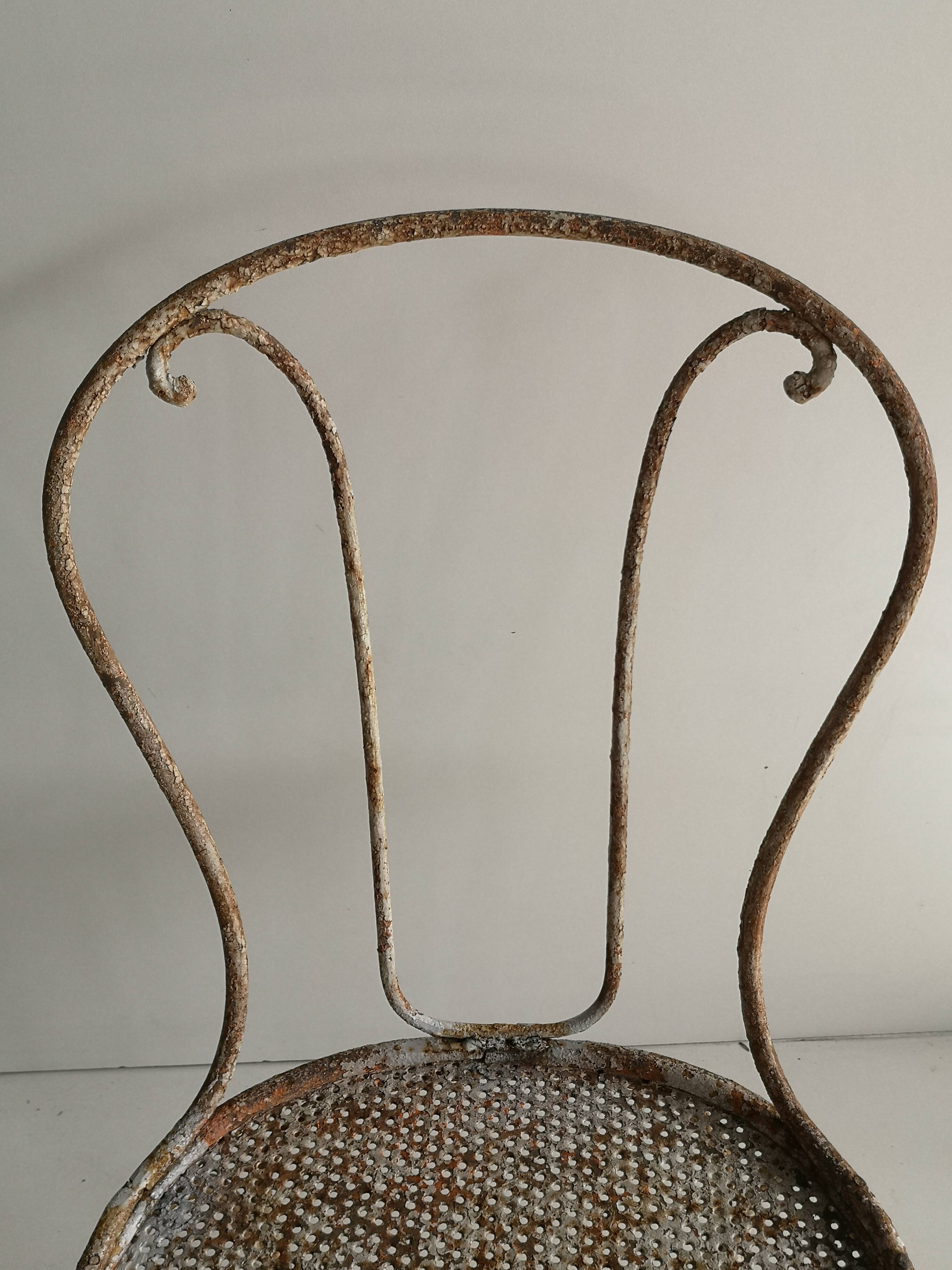 19th wrought iron garden chair