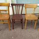 Set of 10 wooden bar bistro chairs - old - vintage