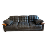 Canapé vintage en cuir noir haut de gamme