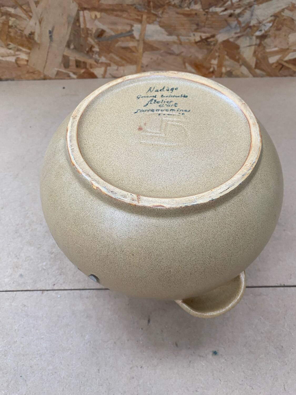 Old sarreguemines soup tureen nadege model ceramic beige vintage