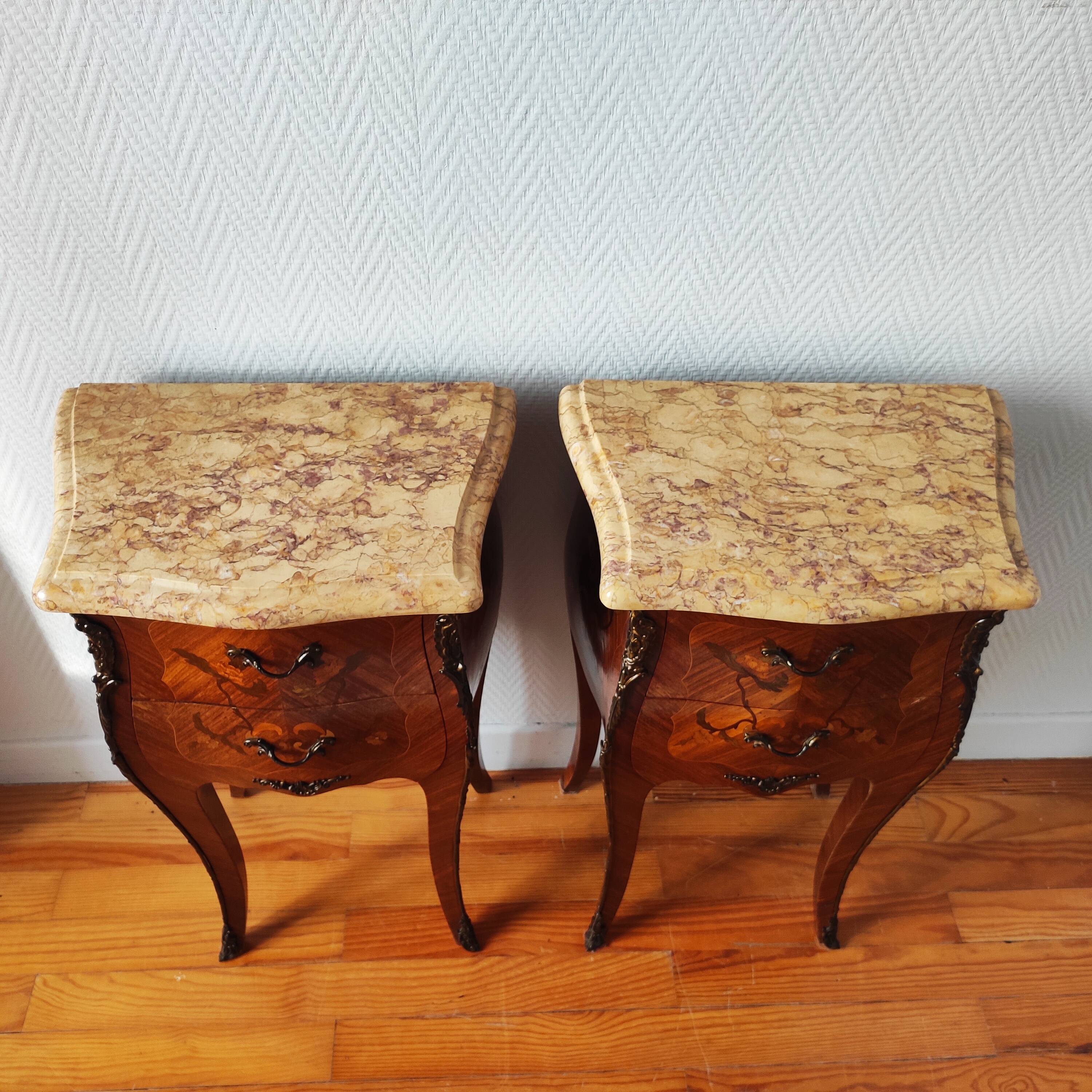 Pair of Louis XV style bedside tables