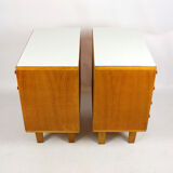 Set of 2 nightstands with glass tops from N. Domov, 1970s