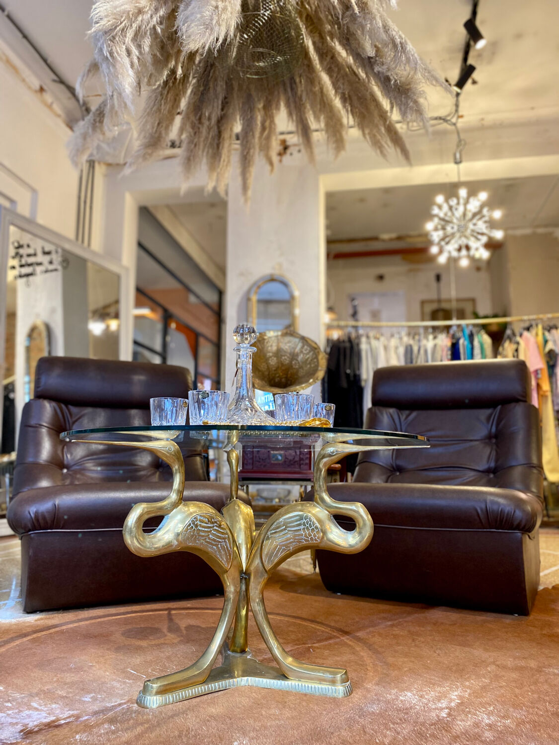 Hollywood Regency Heron Coffee Table