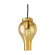 Yellow glass pendant lamp with bubbles
