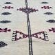Hand-made black and pink white wool rug  210x105cm