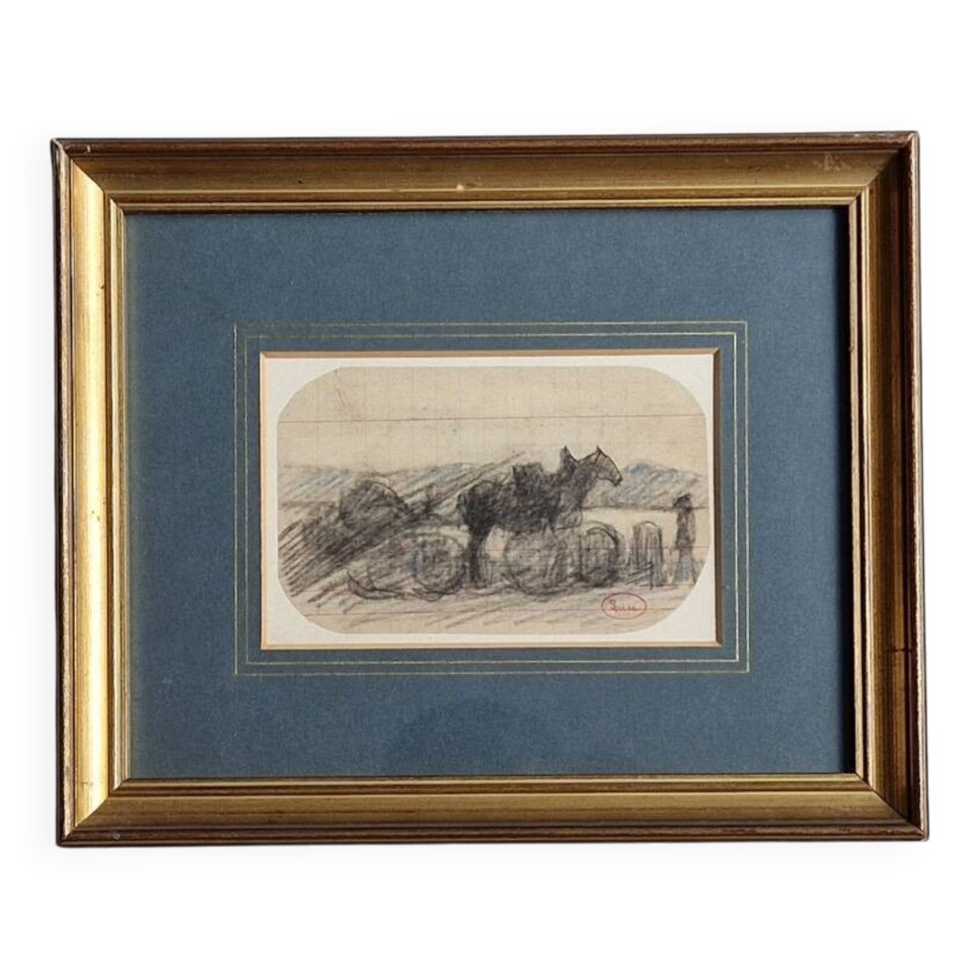 Maximilien Luce (1858-1941) - Charcoal and black chalk drawing - Horse