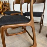 Set of 4 baumann chairs model sled 1960