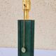 1940 Lamp Leather & Golden Brass Maison Chalmette in Paris Ht 55 cm