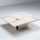 Brutalist white square coffee table artwork The Netherlands 1970