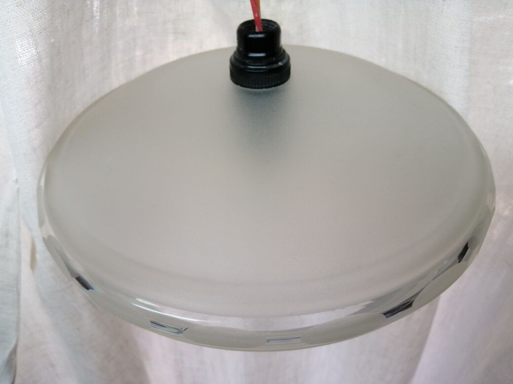 Old vintage Abat day chiseled glass hanging