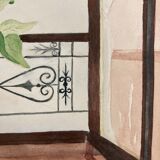 Watercolor with vintage roses