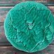 Gien Primefleur green barbotine plates set of 6, 21cm