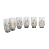 Set of 6 vintage smoked glasses