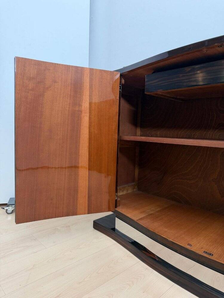 Art Deco Sideboard in Macassar, Marble & Chrome, France, 1930