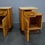 1940s set of bedside tables by Jindrich Halabala, Czechoslovakia