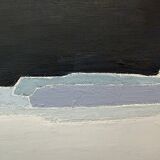 Abstract minimalist table – contemporary landscape – oil on canvas signed