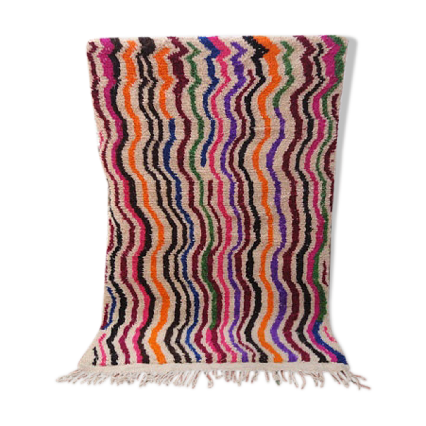 moroccan hand-woven azilal carpet berber 212 x 136 cm