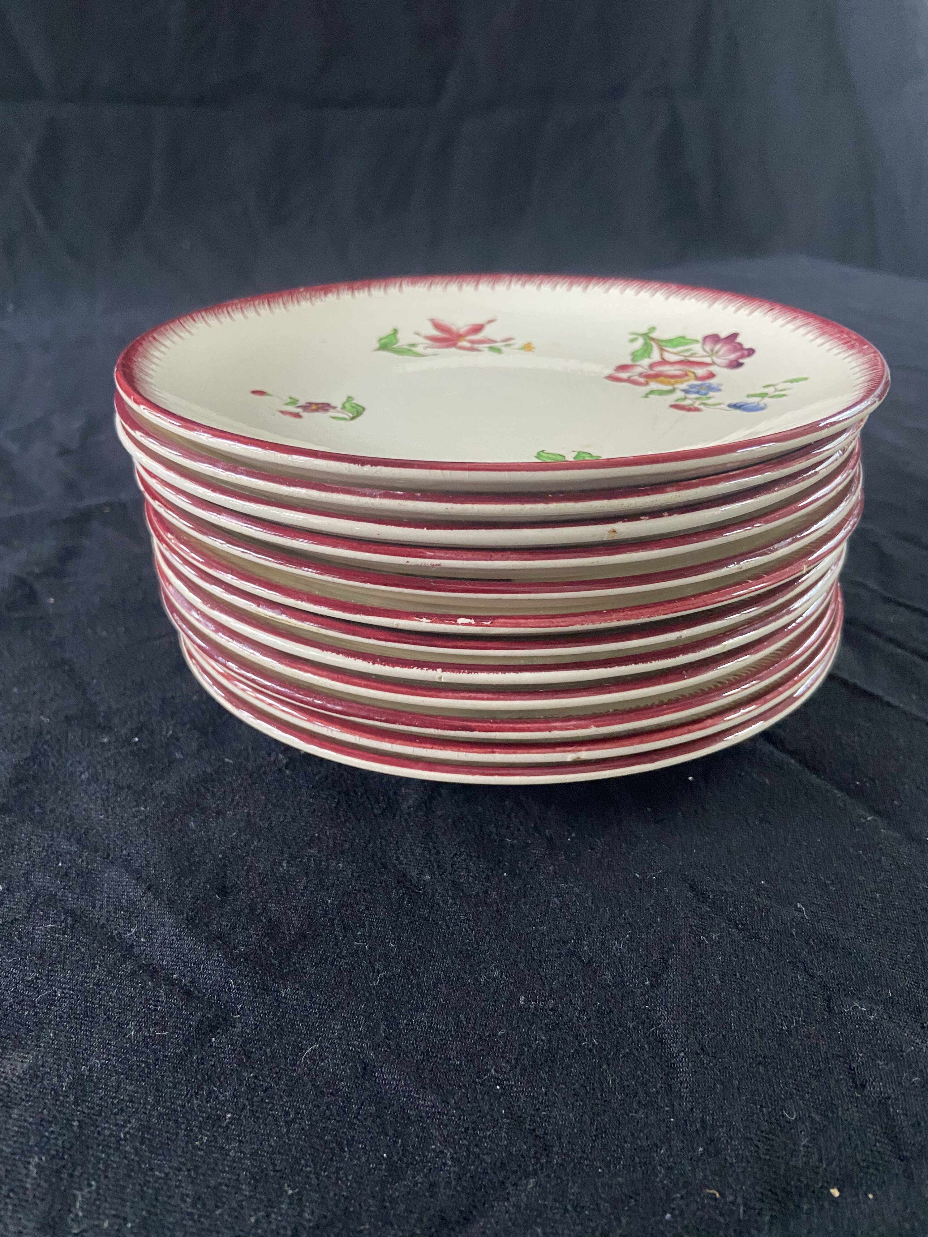 12 Digoin Sarreguemines "Strasbourg" pattern dinner plates