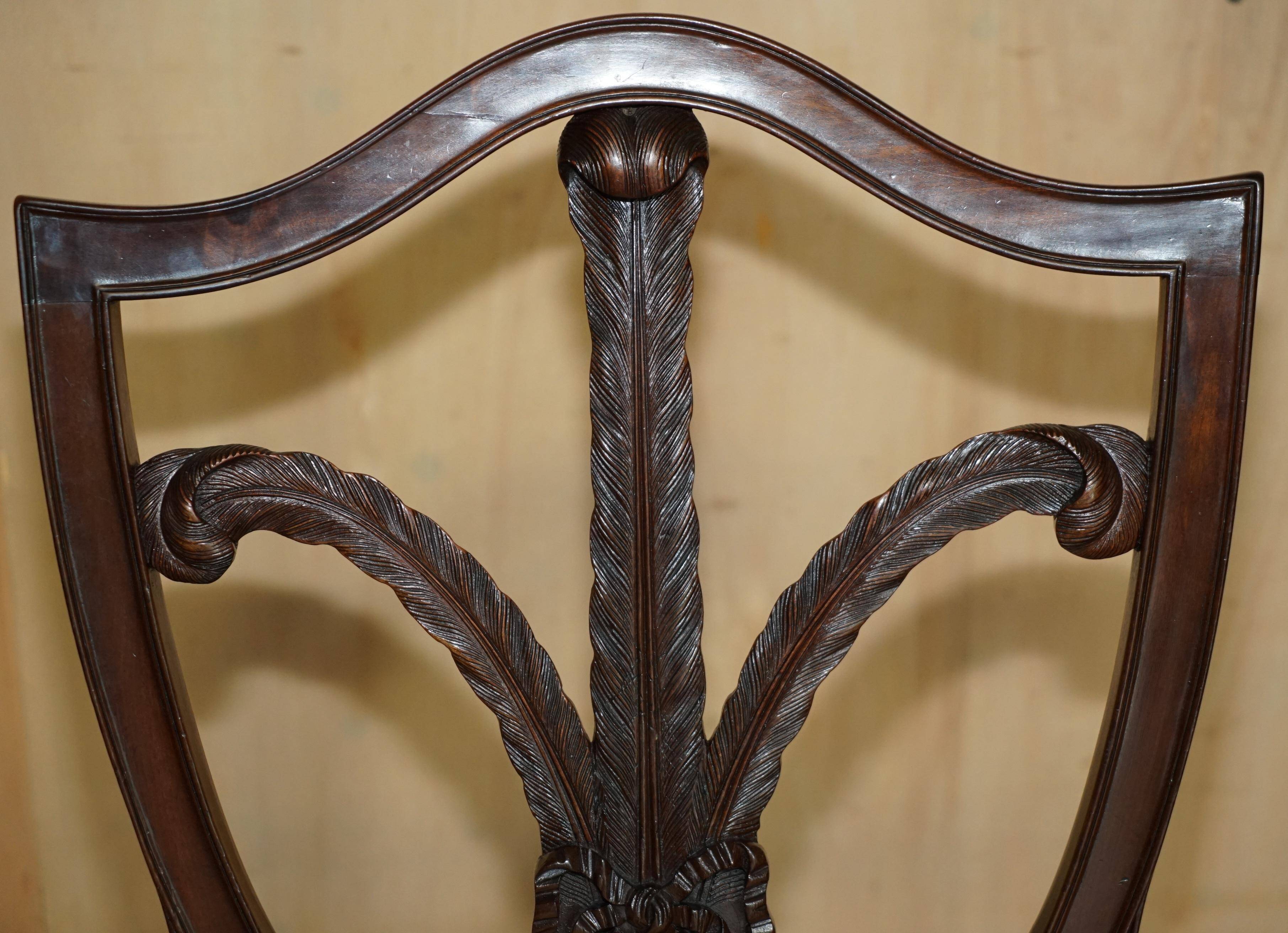 Paire de chaises d'appoint victoriennes George Hepplewhite Prince de Galles