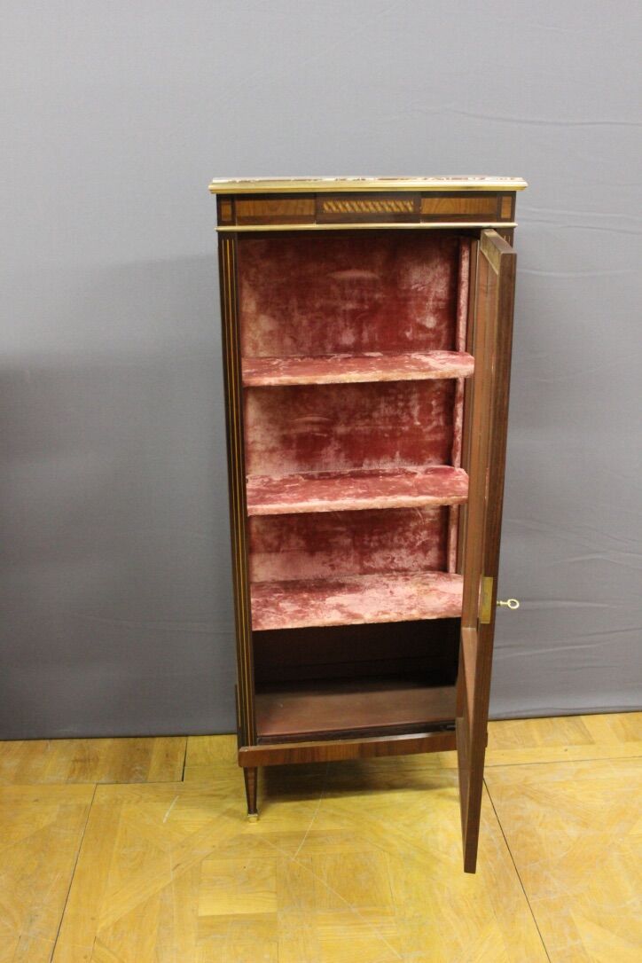 Louis XVI style showcase in marquetrics