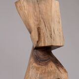Solid wood sculptural side table, original contemporary design, logniture