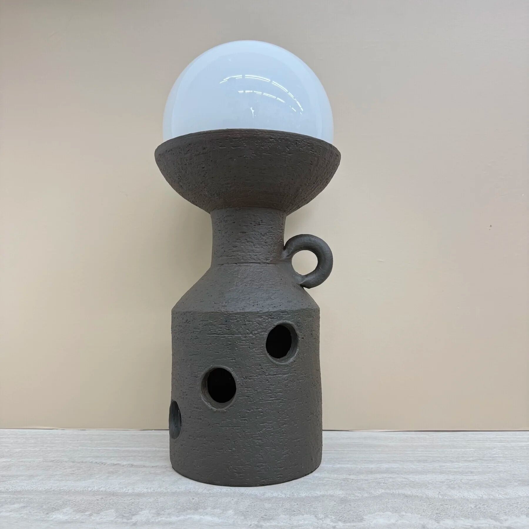 Large Doria Leuchten ceramic table lamp / floor lamp, 1970s